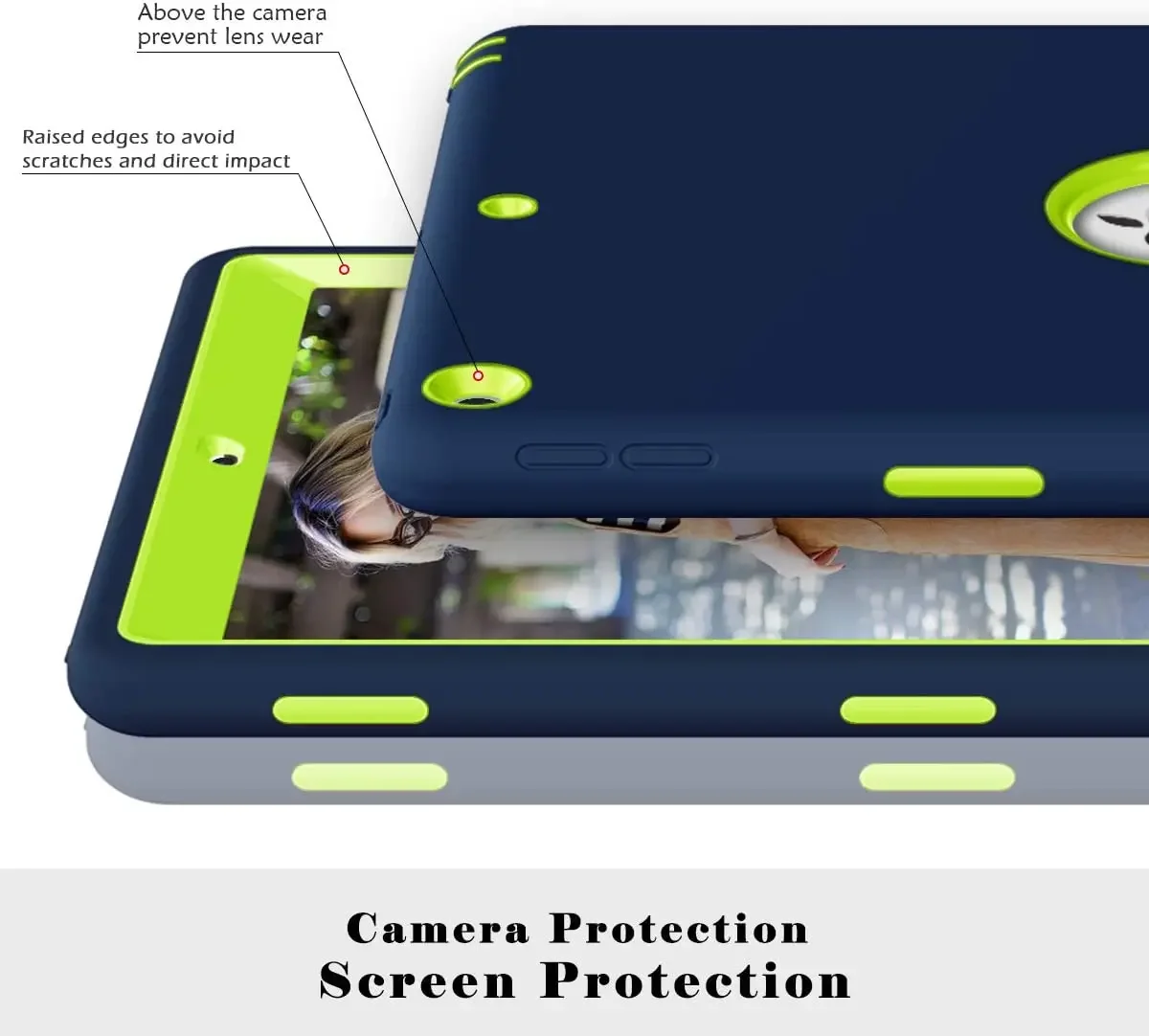 for iPad 10.5 Pro 9.7 Air 2 Case,Heavy Duty Shockproof Soft Silicone Rubber Bumper+Hard Plastic Hybrid Protective Case