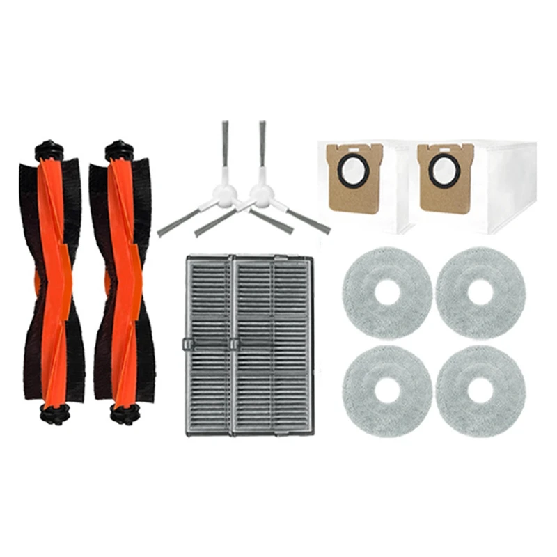 

A83I-12PCS For Xiaomi Mijia M30s D103CN Robot Vacuum Cleaner Replacement Parts Main Side Brush Hepa Filter Mop Cloth Dust Bag