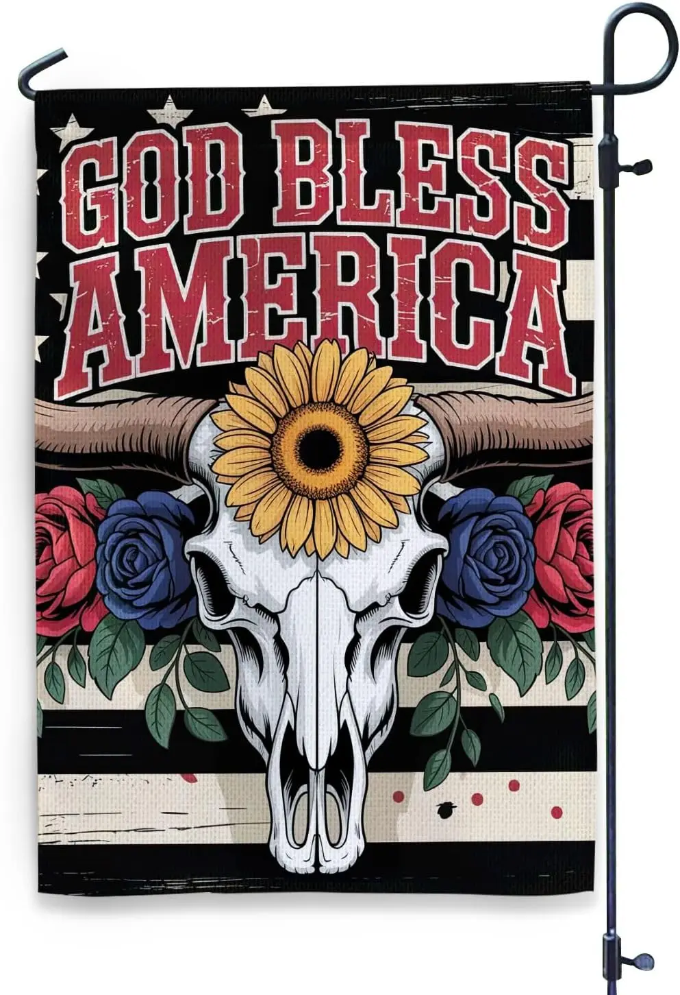 Personalized Memorial Day Garden Flag, Happy 4th of July Celebration God Bless America, Custom 250 Years Of Blessing Yarn De ZZM