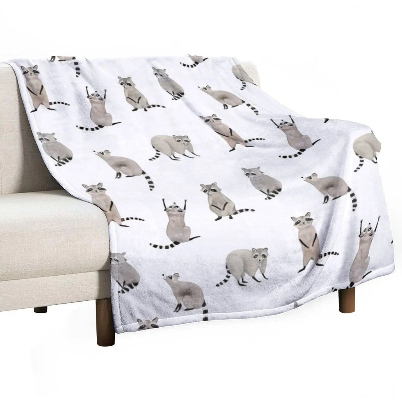 

Raccoon pattern Throw Blanket Tourist Sofas Plaid on the sofa Blankets