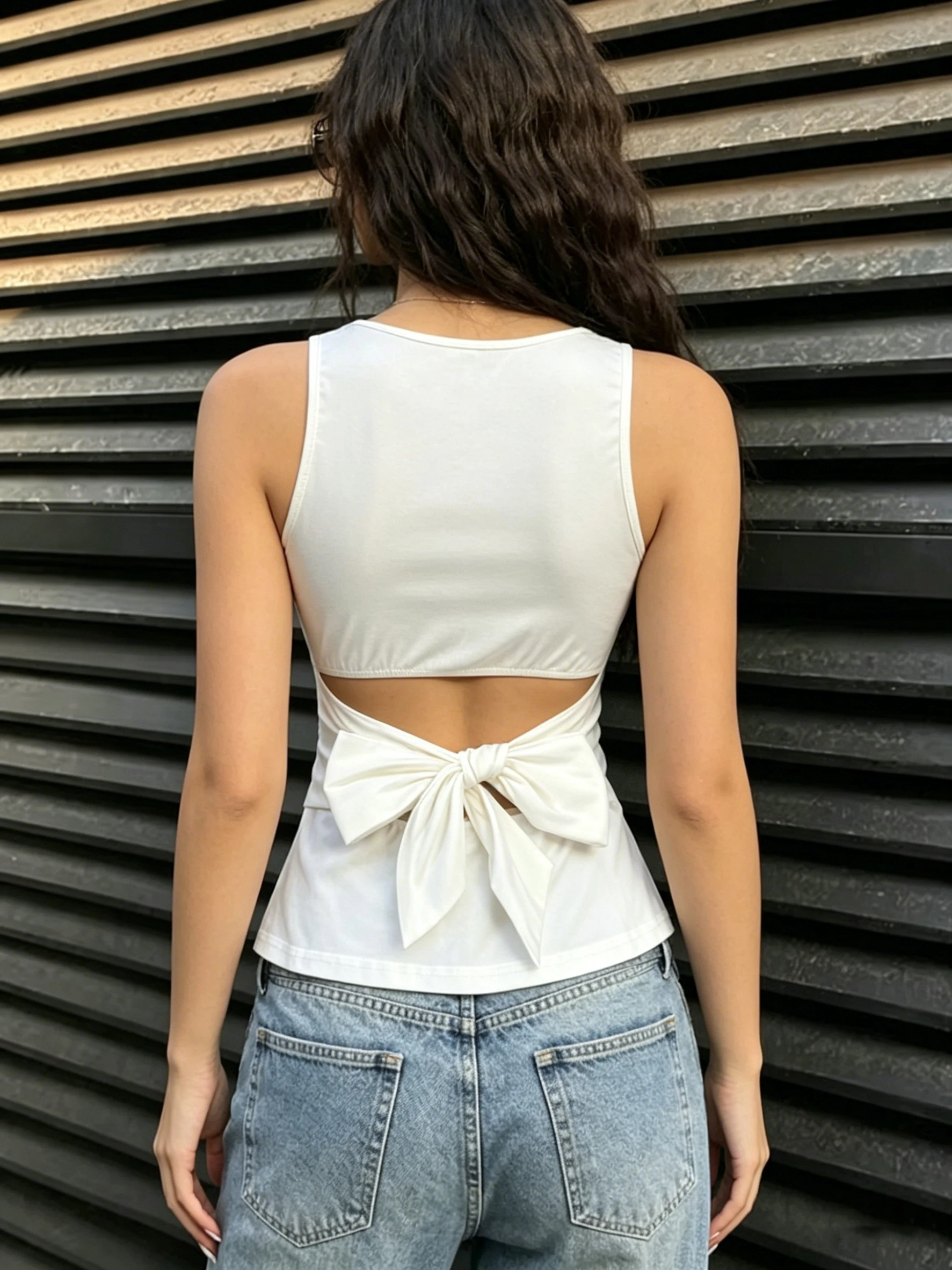Women Corset Tank Top U Neck Sleeveless Seamed Peplum Vest Tee Slim Fit Casual Top Chic Ladies Camisole Spring-Summer Daily Top