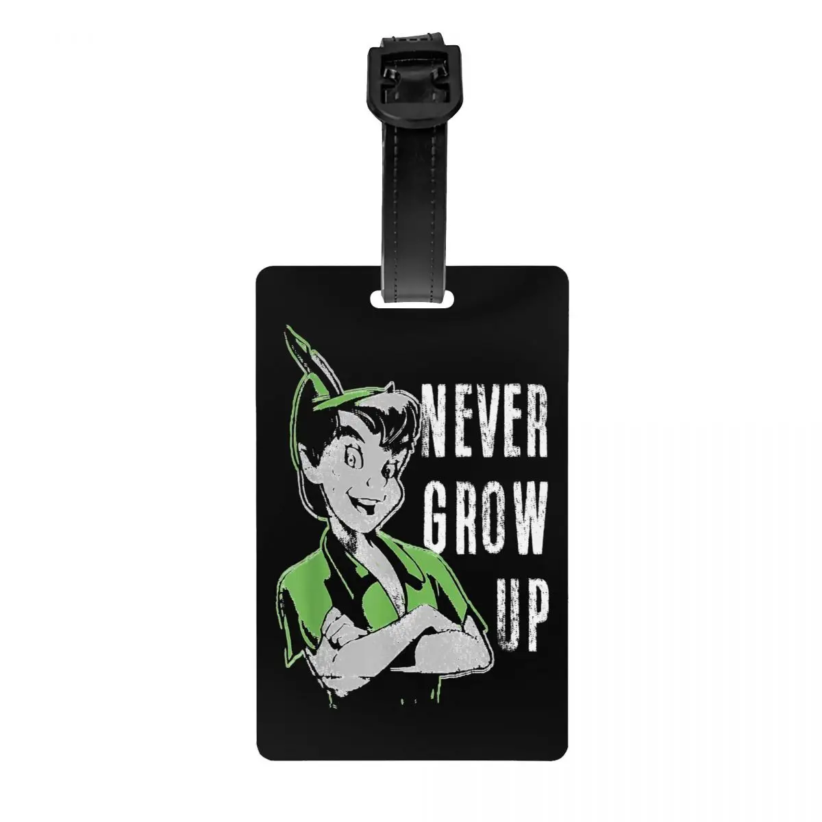 Peter Pan Never Grow Up Luggage Tag Travel Bag Suitcase Privacy Cover Name ID Card