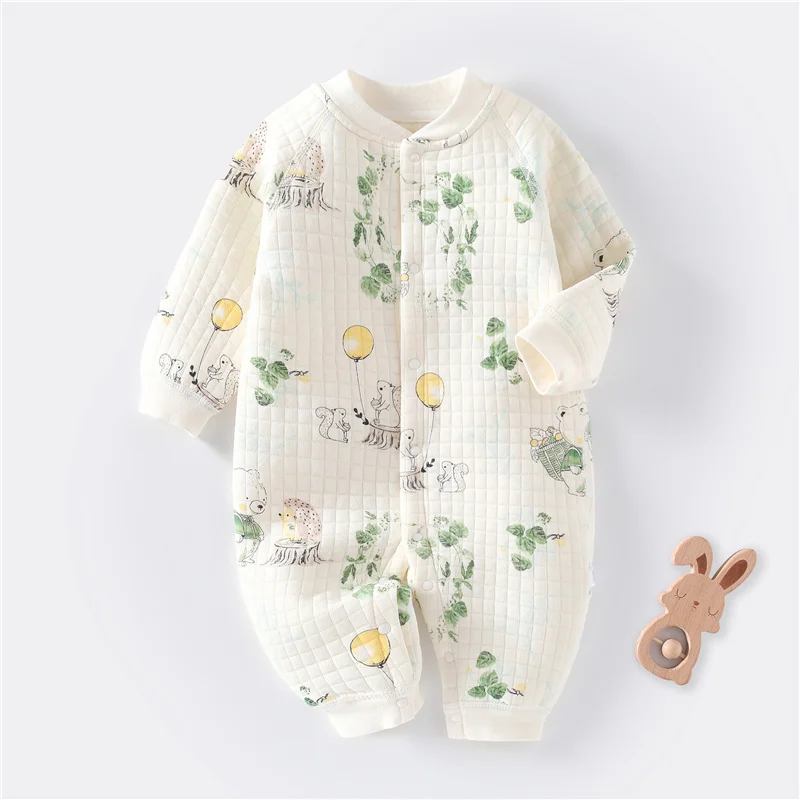 Newborn Cotton Bodysuit Baby Clothes New Spring Infant Girls Boys Onesie Overalls Autumn Kids Print Warm Rompers 0-2 Years