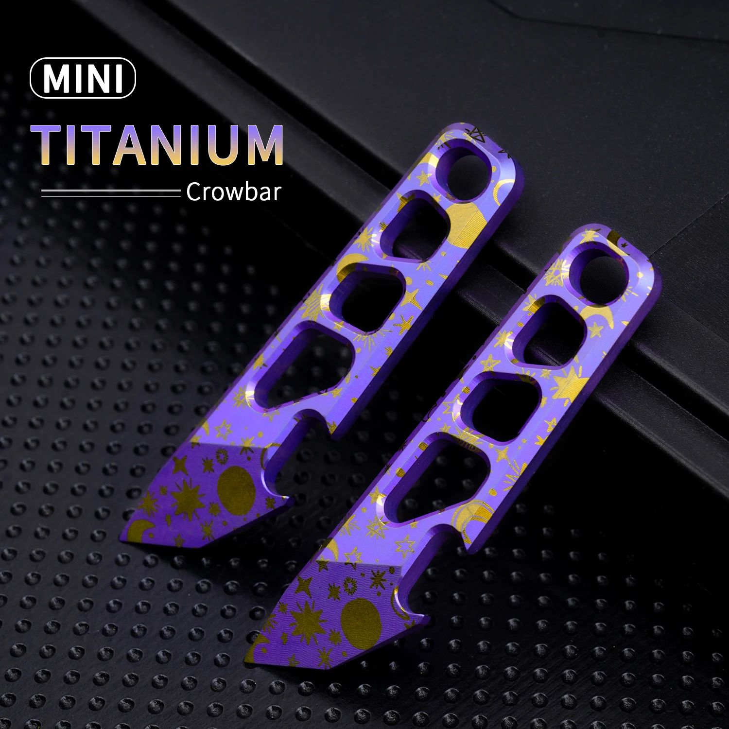 Purple Titanium Alloy Lever Multifunction Keychain Pendant Bottle Opener EDC Portable Unpacking Device Camping Equipment