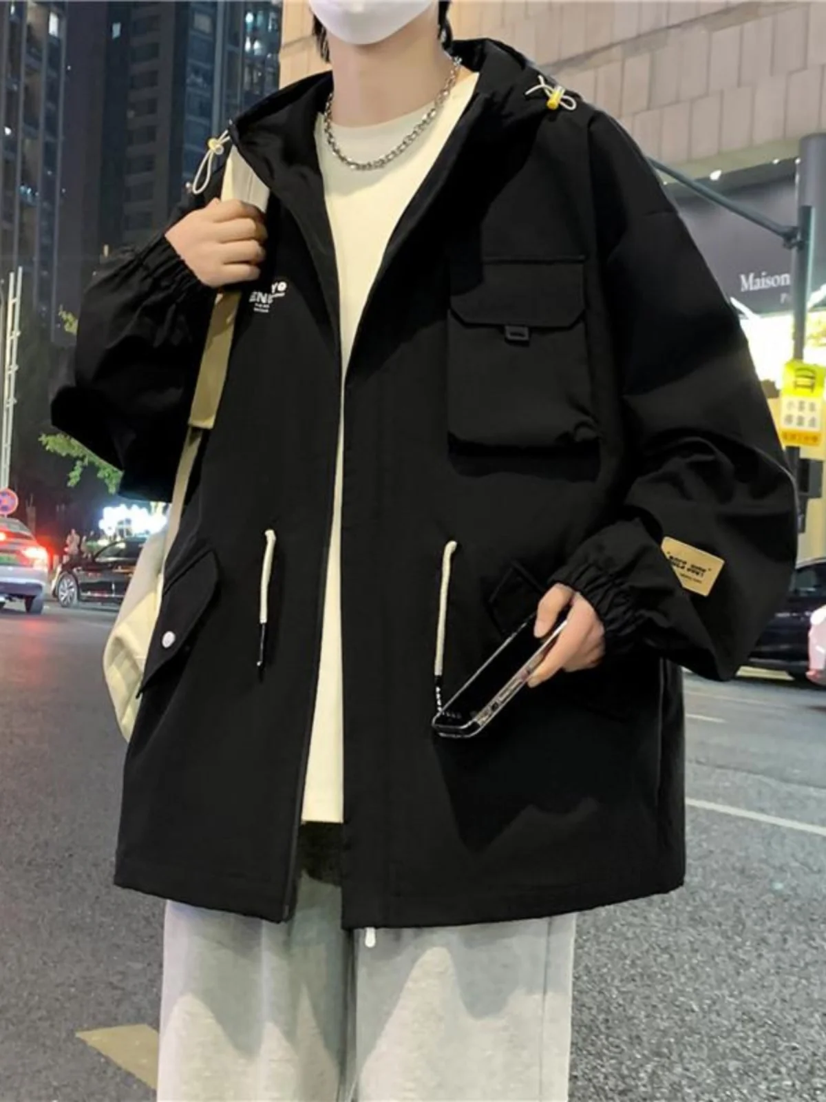 

Youthful Workwear Jaet for Men Autumn Winter Trendy Brand Spring Summer Casual irt School Students Windproof Long Sve ...