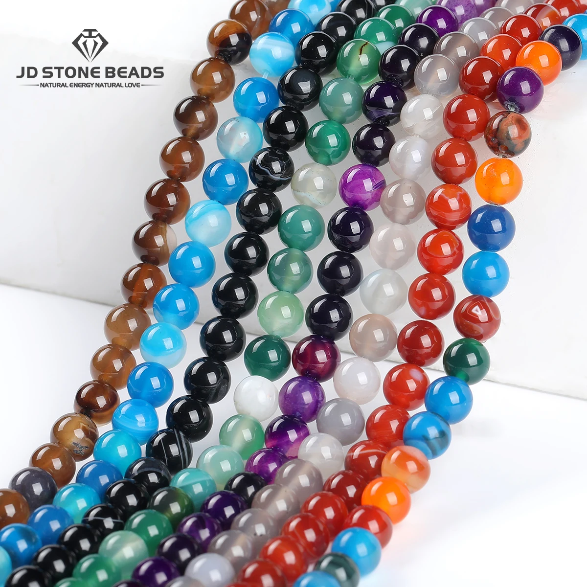 

Natural Stone Striped Agate Bead Round Loose Spacer Beads 4 6 8 10 12mm For Jewelry Making DIY Bracelet Necklace Accessory