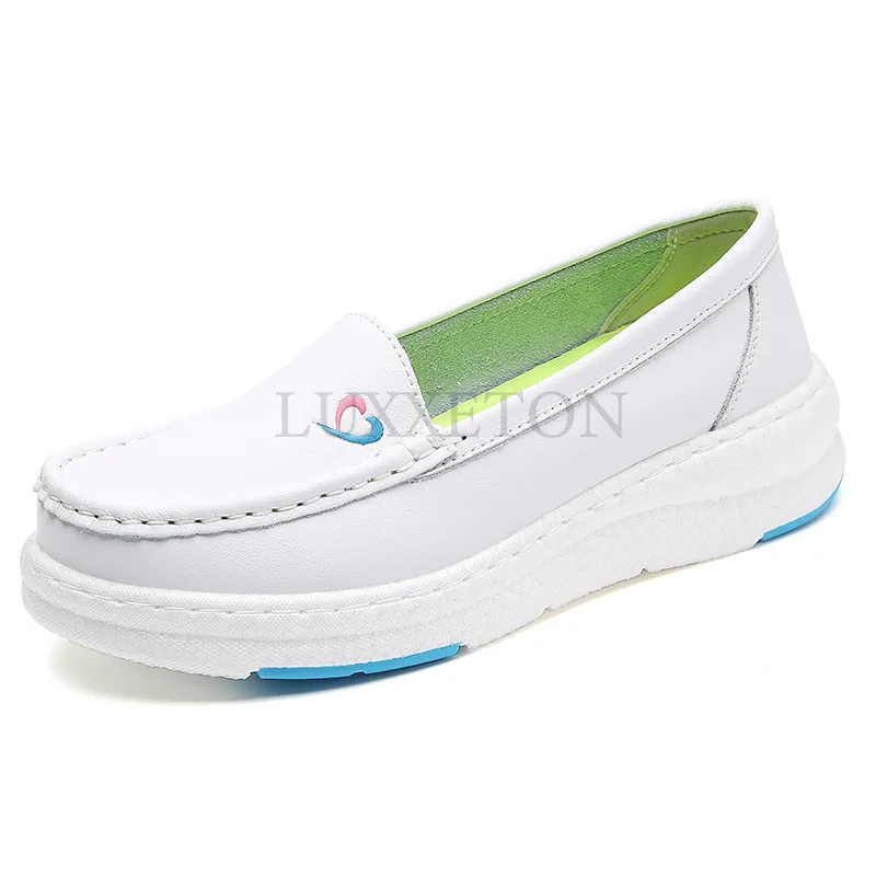 Nurse Shoes Women Shoes with Elevated Soft Soles White Medical Shoes Air Cushion Non Slip Comfortable Thick Soles