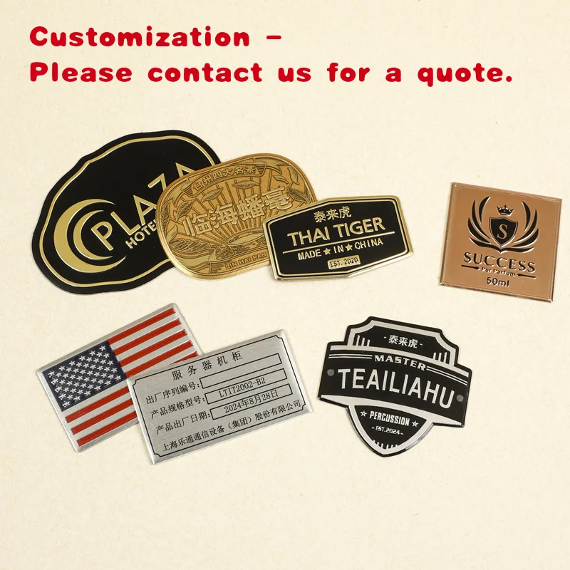 

custom.Customizable Retro Metal Label Perfume Wine Cosmetics Custom Zinc Alloy Aluminum Glass Bottle False Eyelashes