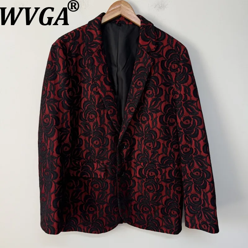 WVGA Frühling Herbst Neue Mann Flut Spitze Trendy Design Langarm Blazer Nische Chic Casual Drehen-unten Kragen Anzug jacken Ins W12810