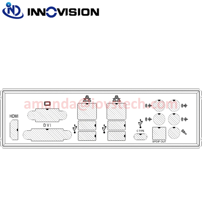 Supermicro IO Shield لهيكل 2U + (MCP-260-00097-0N) MBD X11SAT X11SAT-F I/O يربك