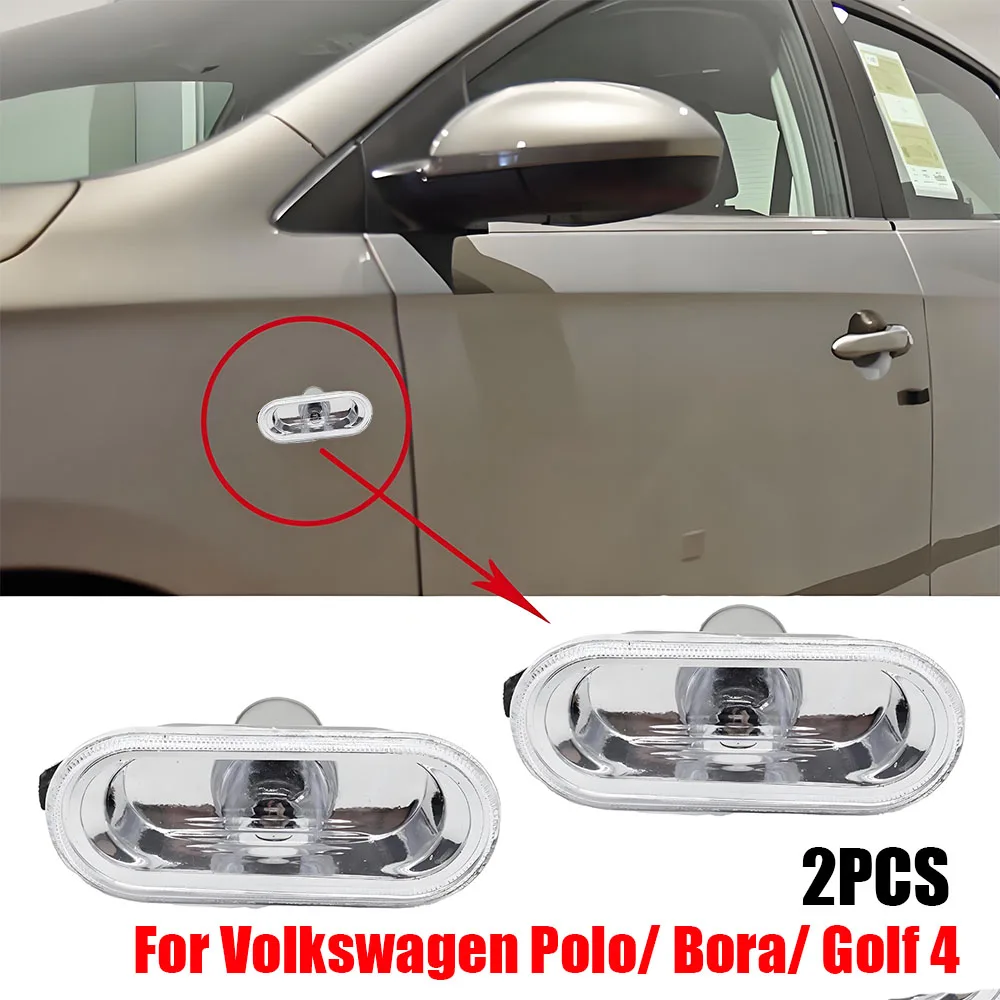 

Car Turn Signal Lights White Fender Turn Signal Lamp Housing for VW PASSAT B5 GOLF MK4 BORA Jetta POLO Side Marker Lights