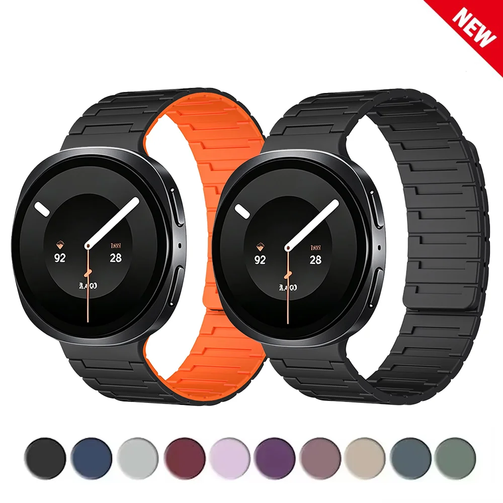 New Magnetic Silicone Watch Straps For Samsung Galaxy Watch 9/ 8 Series 44mm 40mm Smartwatch Bands For Galaxy Watch Bracelet