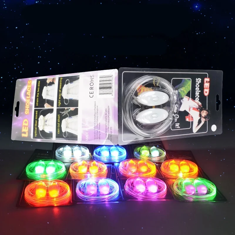 2 قطعة LED أربطة الحذاء الرياضية ليلة مضيئة أربطة الحذاء توهج سلاسل الأحذية ضوء فلاش مستدير أربطة الحذاء للنساء الرجال أربطة أحذية كسول