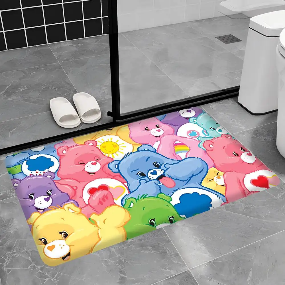 Children Characters C-Care B-Bears Bathroom Mat Anti-slip Absorb Water Long Strip Cushion Bedroon Mat Welcome Doormat
