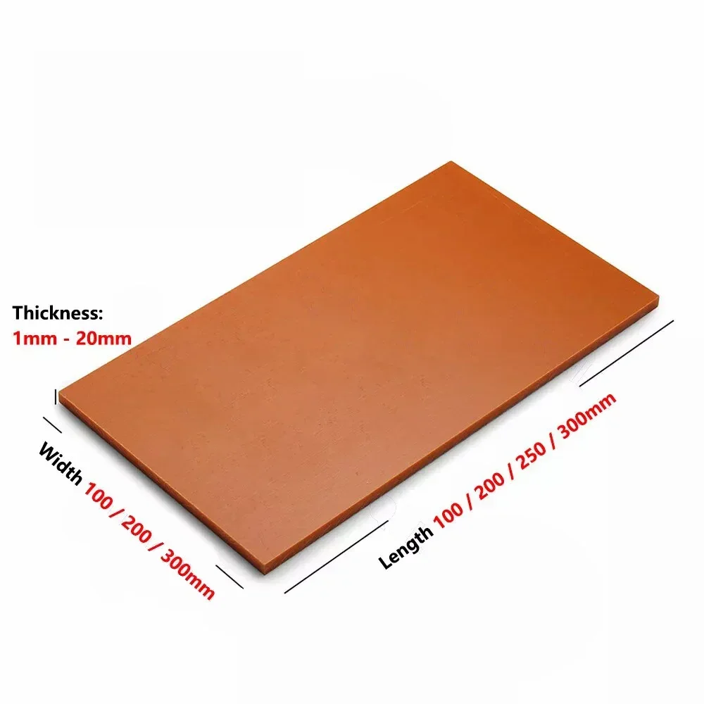 Bakelite Phenolic Resin Sheet Plate CNC Insulation Electrical Board Orange Red Thick 1mm to 20mm Width 100/200/300mm