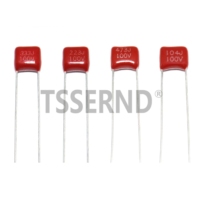 10PCS 100V CBB Polypropylene Film Capacitor 103 104 223 224 333 334 393 473 474 10nF 39nF 100nF 220nF 470nF Capacitance