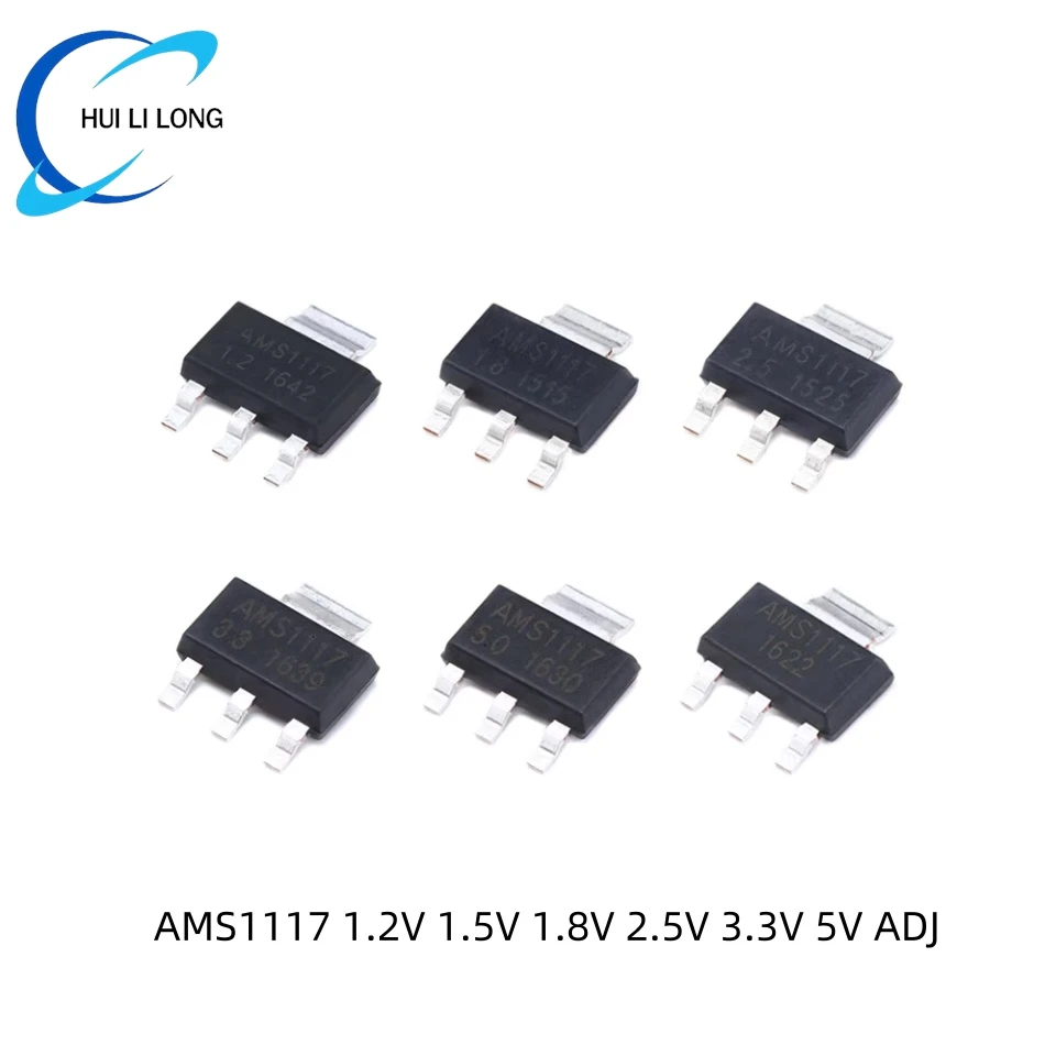 

AMS1117 1,2 В 1,5 В 1,8 В 2,5 В 3,3 В 5 В ADJ LM1117 1117 Линейный регулятор напряжения SOT223 IC Новый 20 шт.