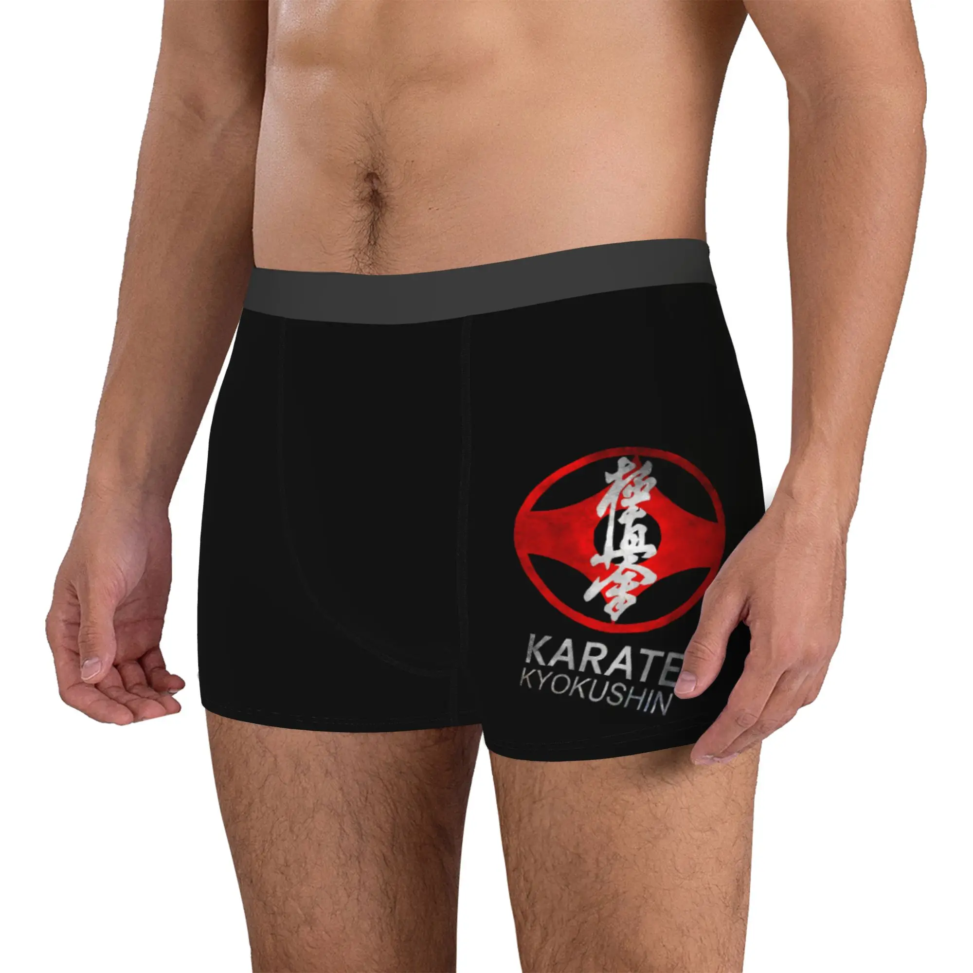 Custom Male Fashion Karate Kyokushin Underwear Martial Arts Boxer Briefs Stretch Shorts Panties Underpants