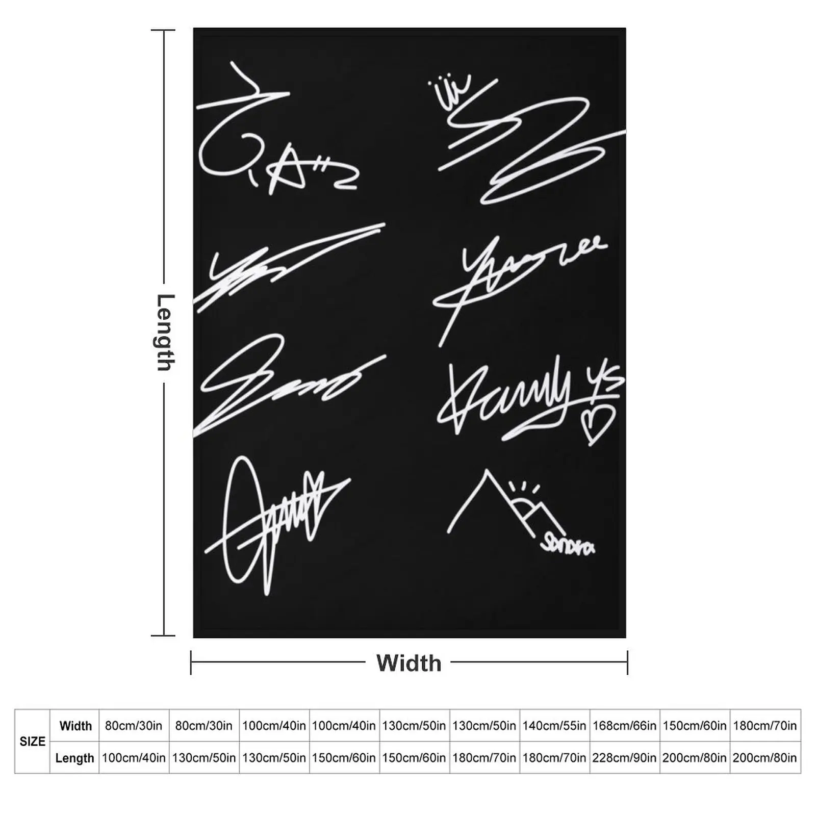 ATEEZ SIGNATURES Throw Blanket couch cozy soft plush fuzzy picnic outdoor blanket