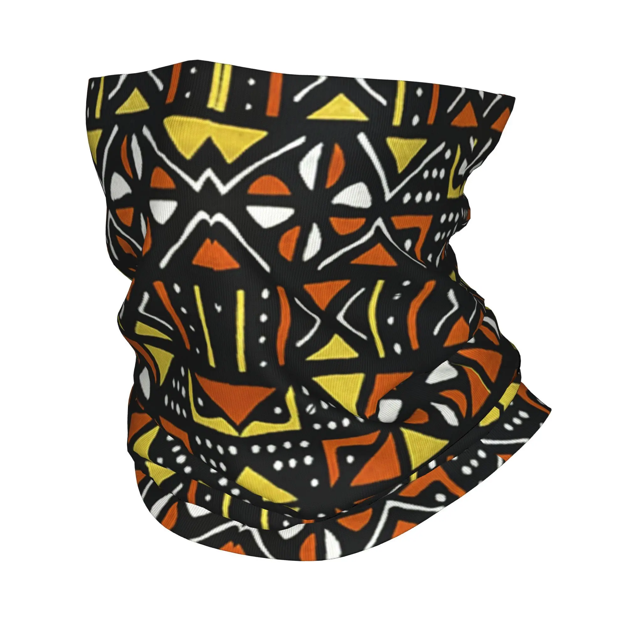 아프리카 Bogolan Mudcloth 패턴 두건 목 커버 인쇄 된 매직 스카프 다용도 머리띠 러닝 남여 성인 빨 수 있음