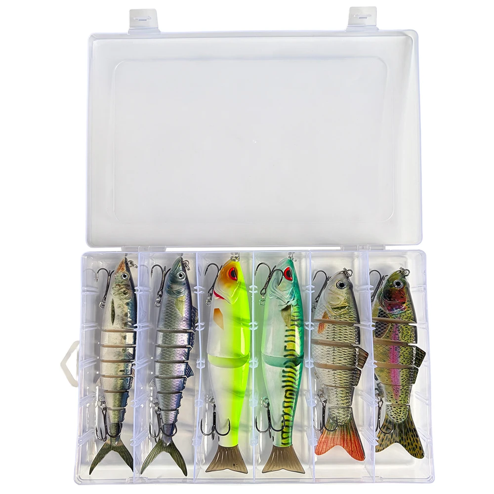 6er-Set Swimbaits Balam Glide Bait Angelköder, Gelenkiger Harter Köder, Schwimmend und Sinkend, Riesiger Glide-Köder für Barsch und Hecht – Detail 6