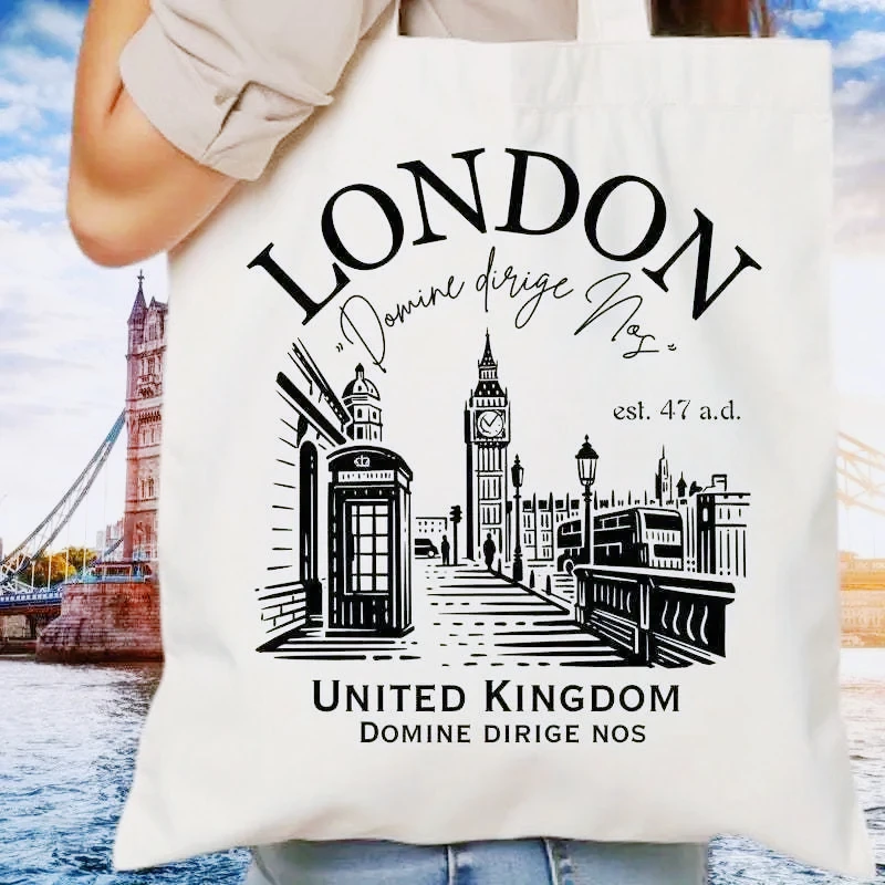 

London Souvenir Gift London City Trendy Folding Shoulder Bags for Traveler Best Gift for Her Stylish and Durable Shoulder Bag
