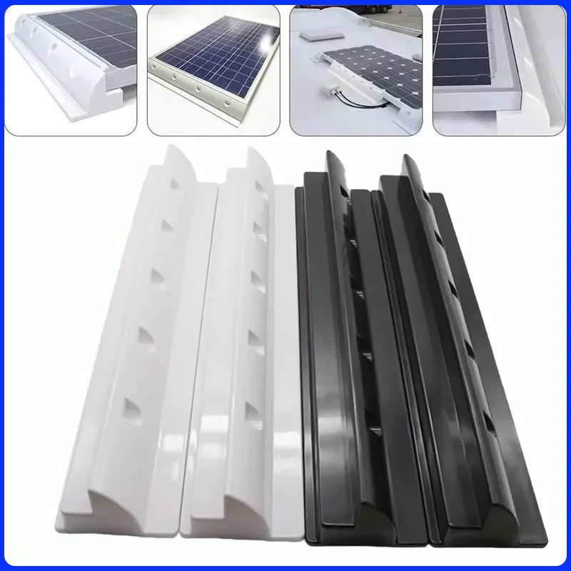2Pcs/Set  ABS Plastic Solar Panels Spoiler Bracket Long Side Photovoltaic Panel Mounting Holder For RV Yacht Boat Motorhome