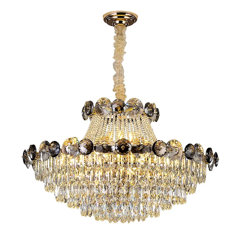 

Light luxury atmosphere living room crystal chandelier modern simple high-end restaurant