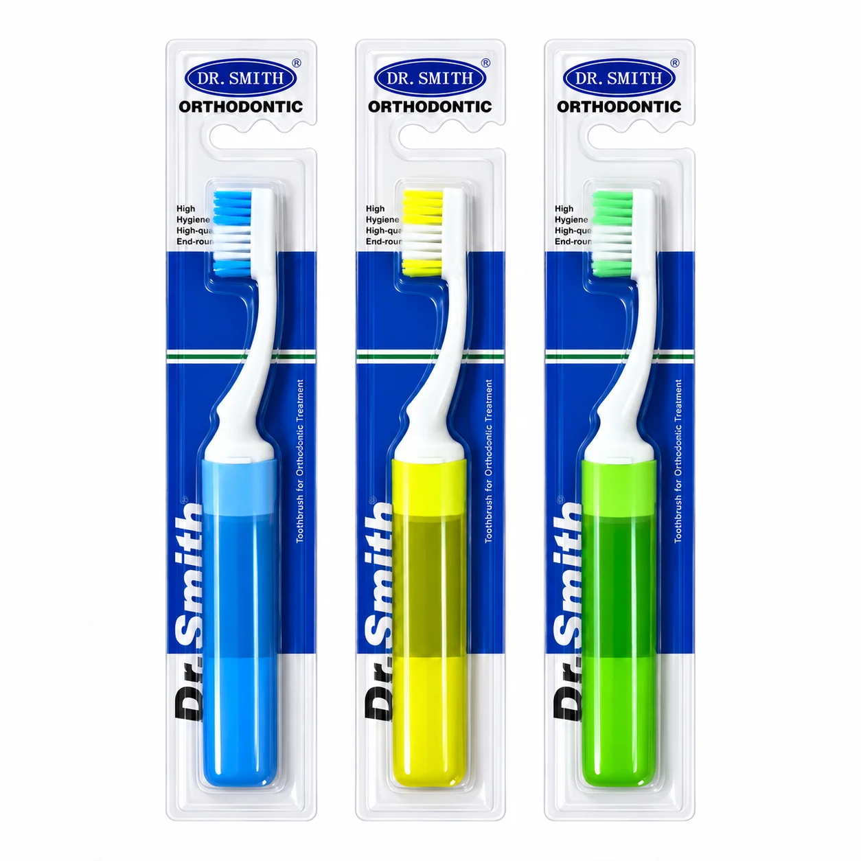 3PCS 2-in-1 Folding Travel Toothbrush Set, Soft Bristles, Ventilated Case, Protective Cover & Extension Handle
