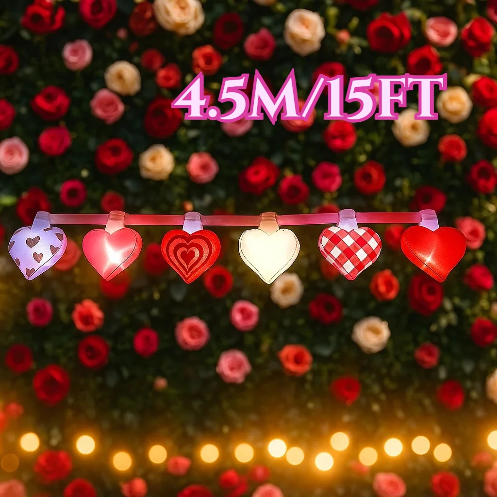 

4.5M/15FT Valentine's Day Inflatable Party Decor Love Combination Courtyard Decoration Romantic Build-in LED Light Garden Decor