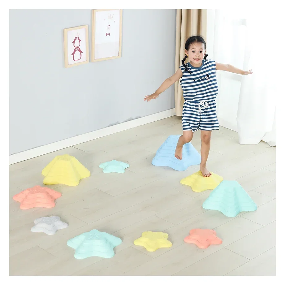 Stepping Stones for Kids 11pcs Anti-skidding Balance Beam Star-Shape Balance Blocks Indoor & Outdoor Play Equipment for Kids Toy