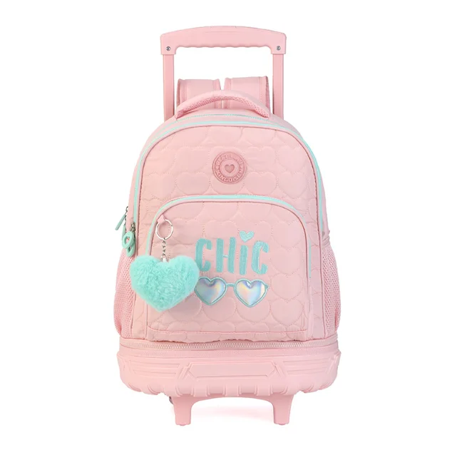 حقيبة سفر للأطفال بعجلات مدرسية حقيبة ظهر بعجلات للفتيات حقيبة ظهر مدرسية بعجلات للسفر للفتيات #2