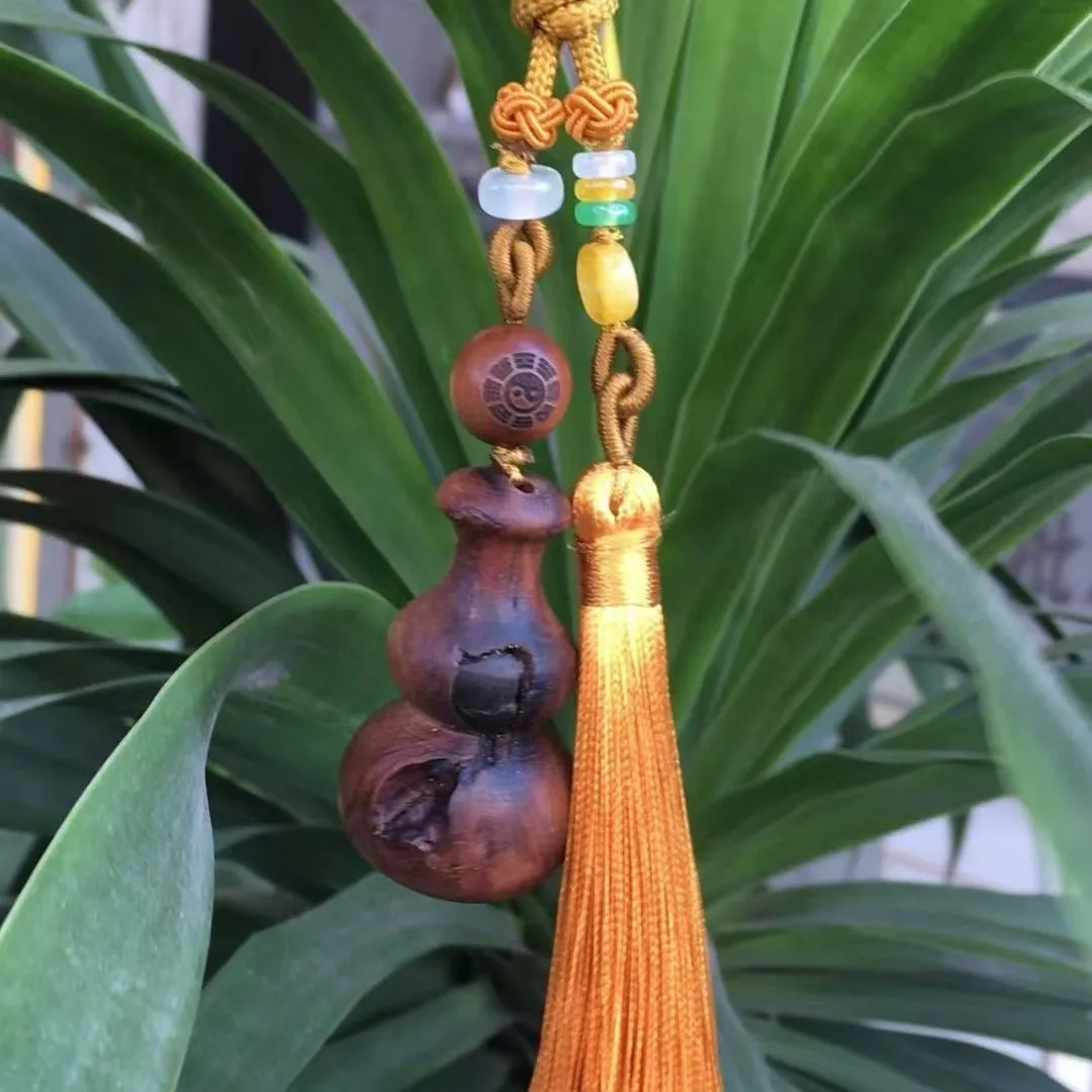 

Natural Lightning Jujube Pendant Lagerstroemia Gourd Car Hanging Taoist Jewelry Amulet Keychain Luck Bag Backpack Charm Pendant