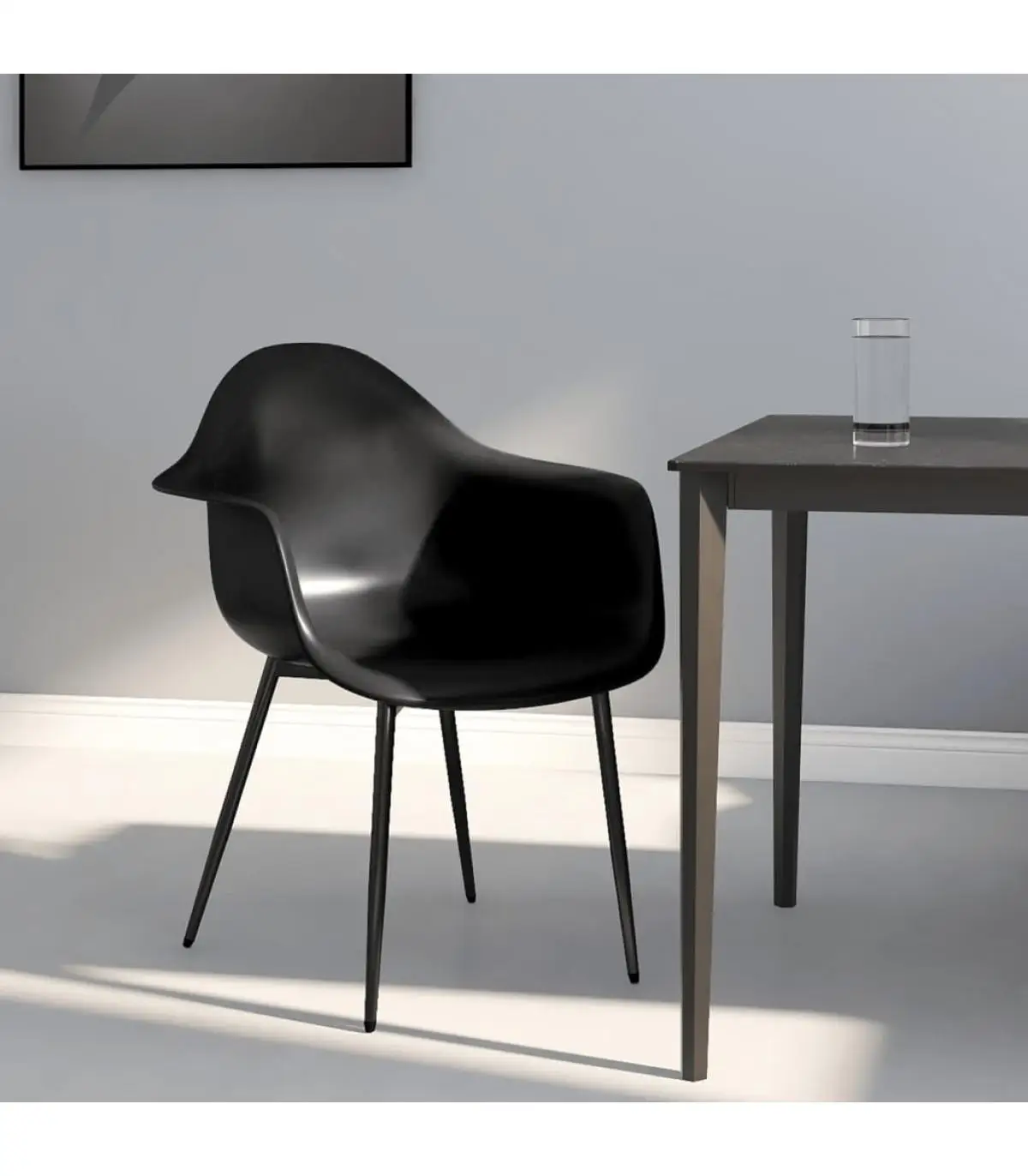 Dining chairs black PP dining chair