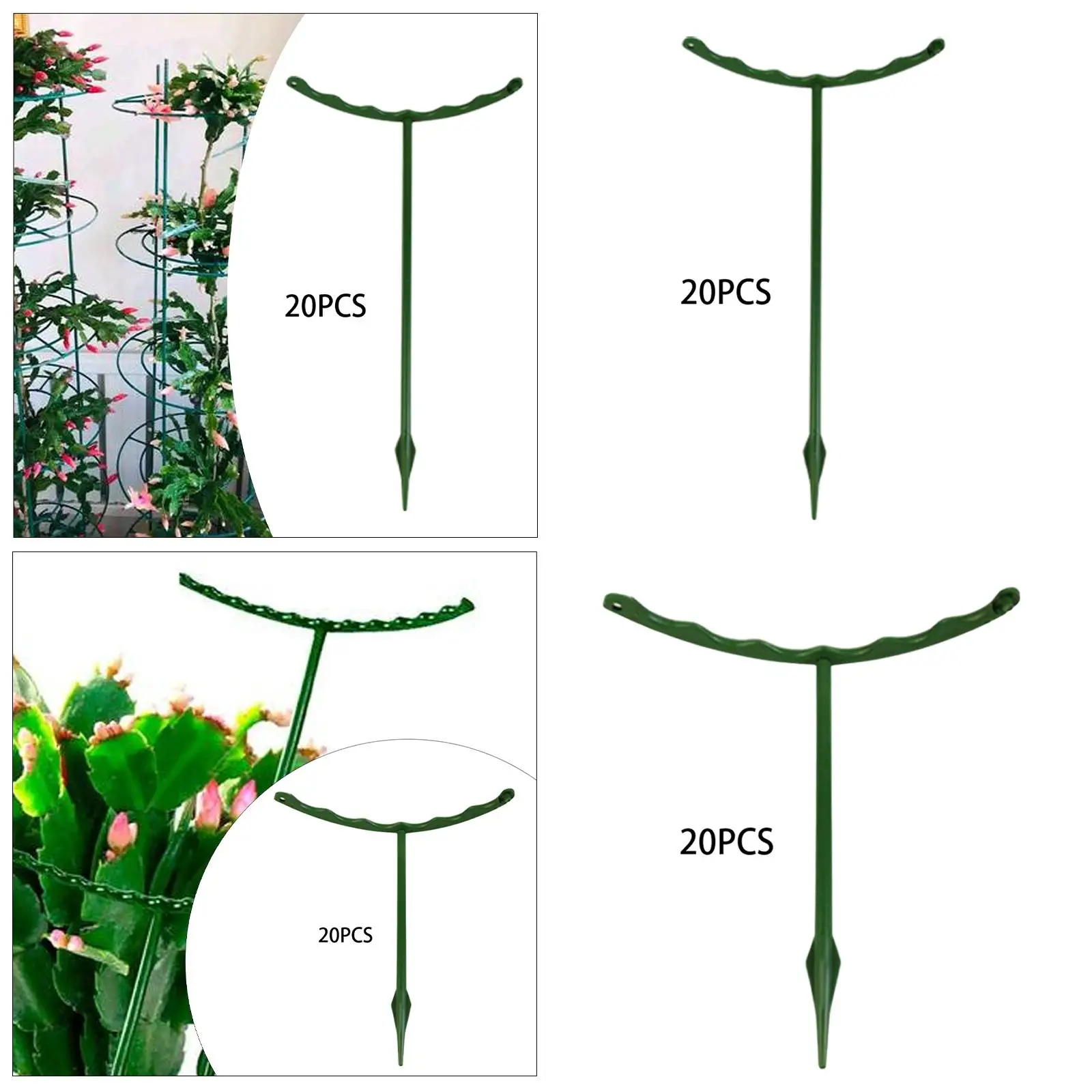 

20Pcs Plant Support Stakes Backyard Rose Flowers Garden Flower Support Rings