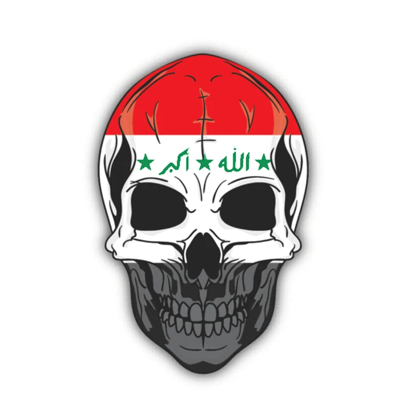 Interesting Car Accessories Skull Iraq Flag Car Sticker Decal Kk10-25cm