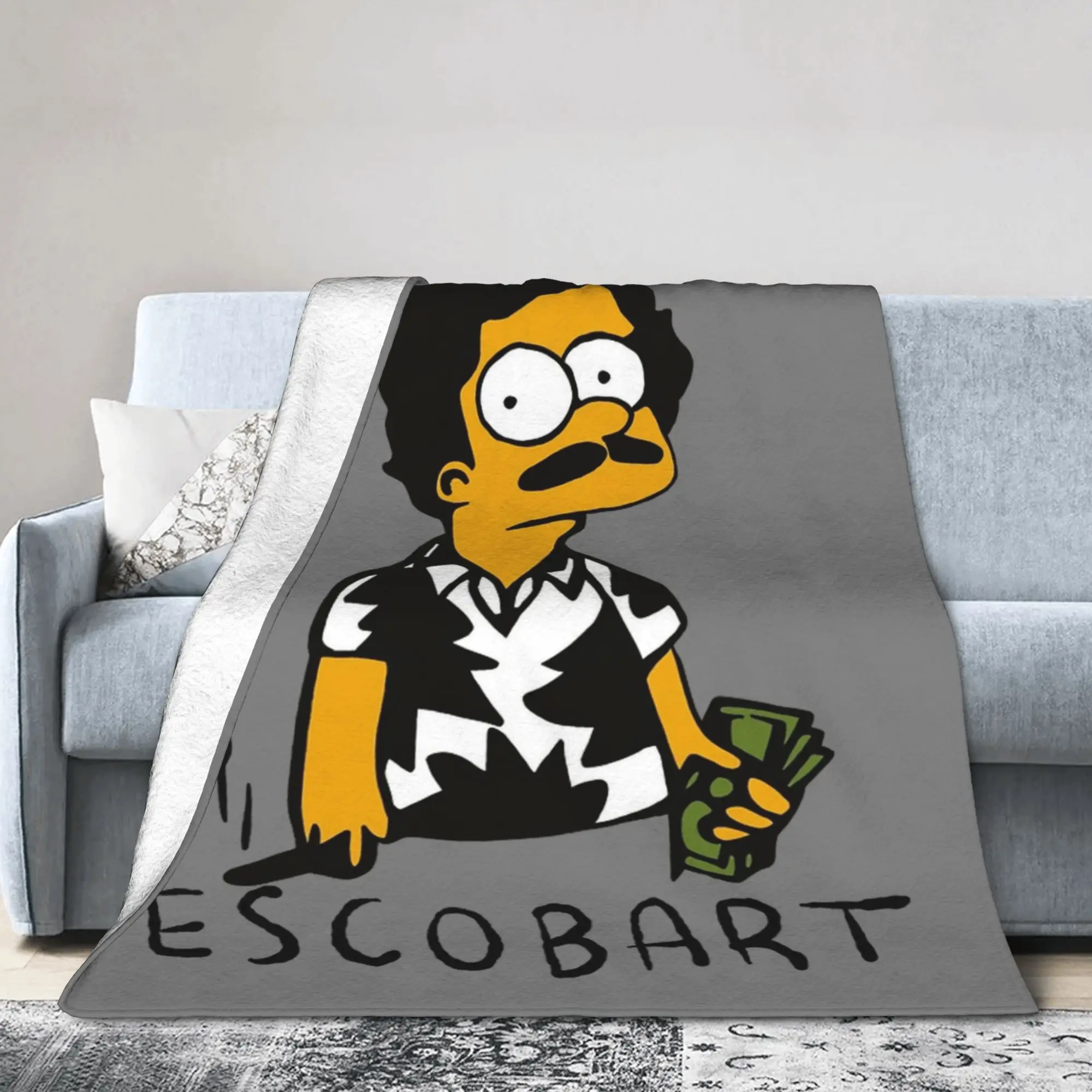 Pablo Escobar bart Blanket Velvet Print  Breathable Ultra-Soft Throw Blankets for Sofa Office Bedspread