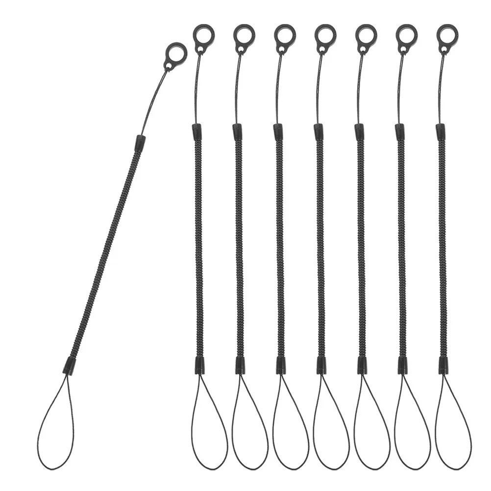 8Pcs Mobile Phone Hanging Rope Stylus Pen Spring Coiled Lanyard for School Office Travel Prevent Loss Keys Earphones