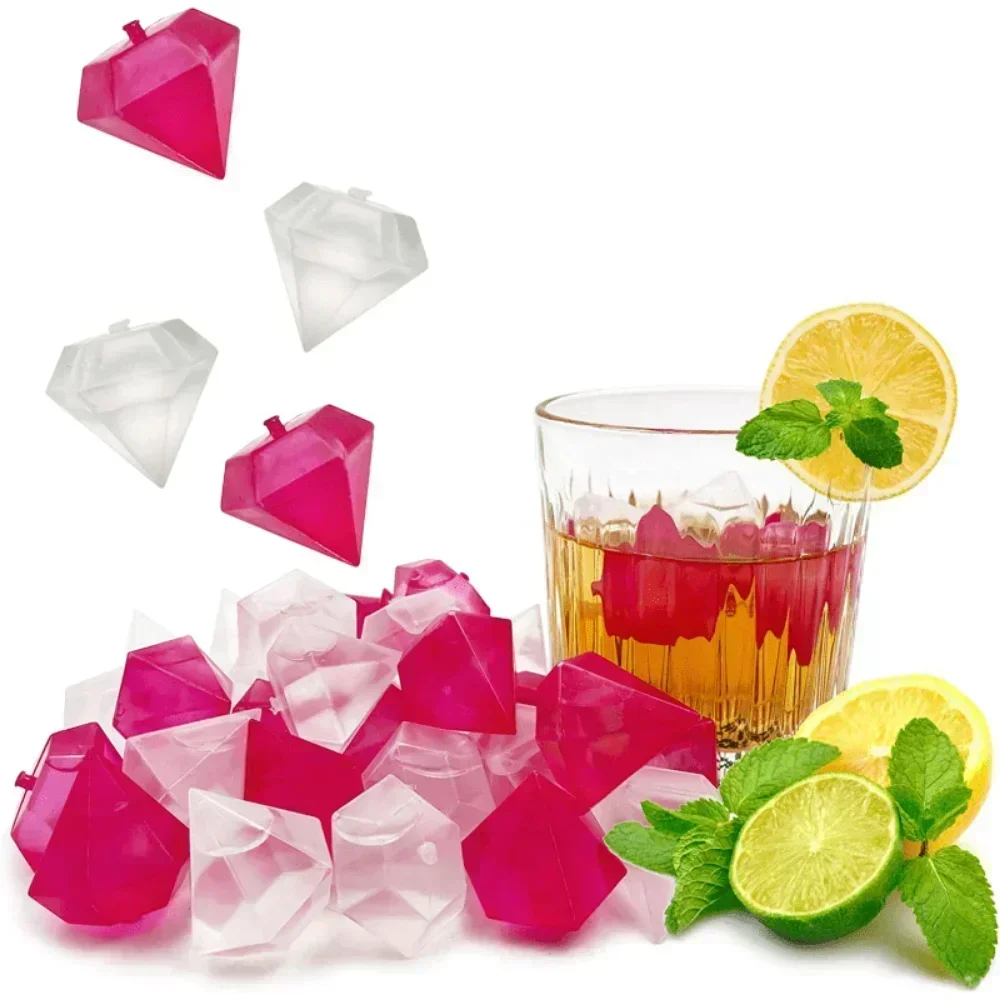 20Pcs/Pack Reusable Plastic Quick-Freeze Easy-to-Clean Fake Ice Cubes for Making Cold Appealing Drinks
