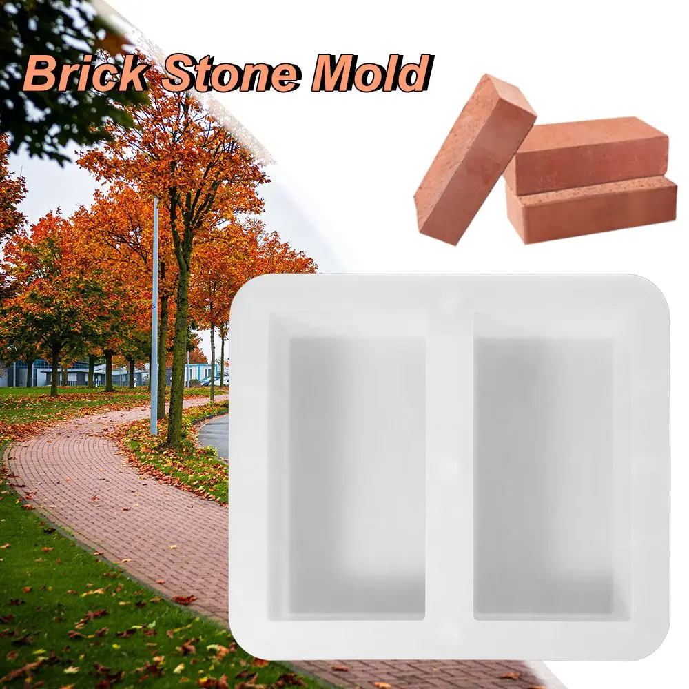 

Carving Pavement Tool DIY Paving Cement Mold Reusable 20x10cm Concrete Pavement Mold Plastic White Brick Stone Mold Lawn Patio