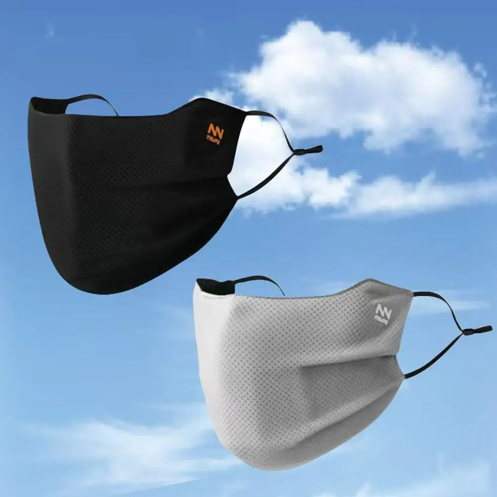 Breathable Ice Silk Face Cover UV Face Shield Washable Reusable Sun Protection Face Mask for Motorcycle Running Riding Exercise