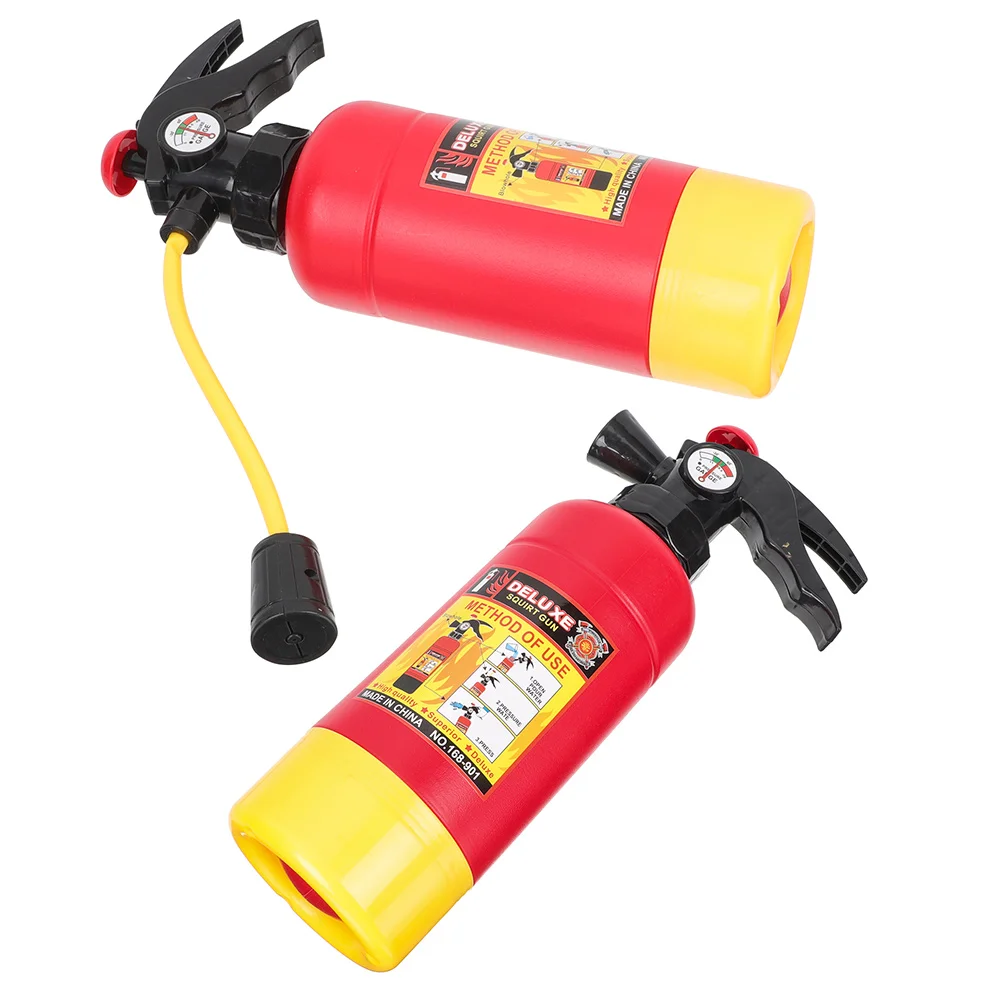 2 Pcs Water Sprayer Fire Extinguisher Toys Pull-out Simulation Red for Kids Plaything Child