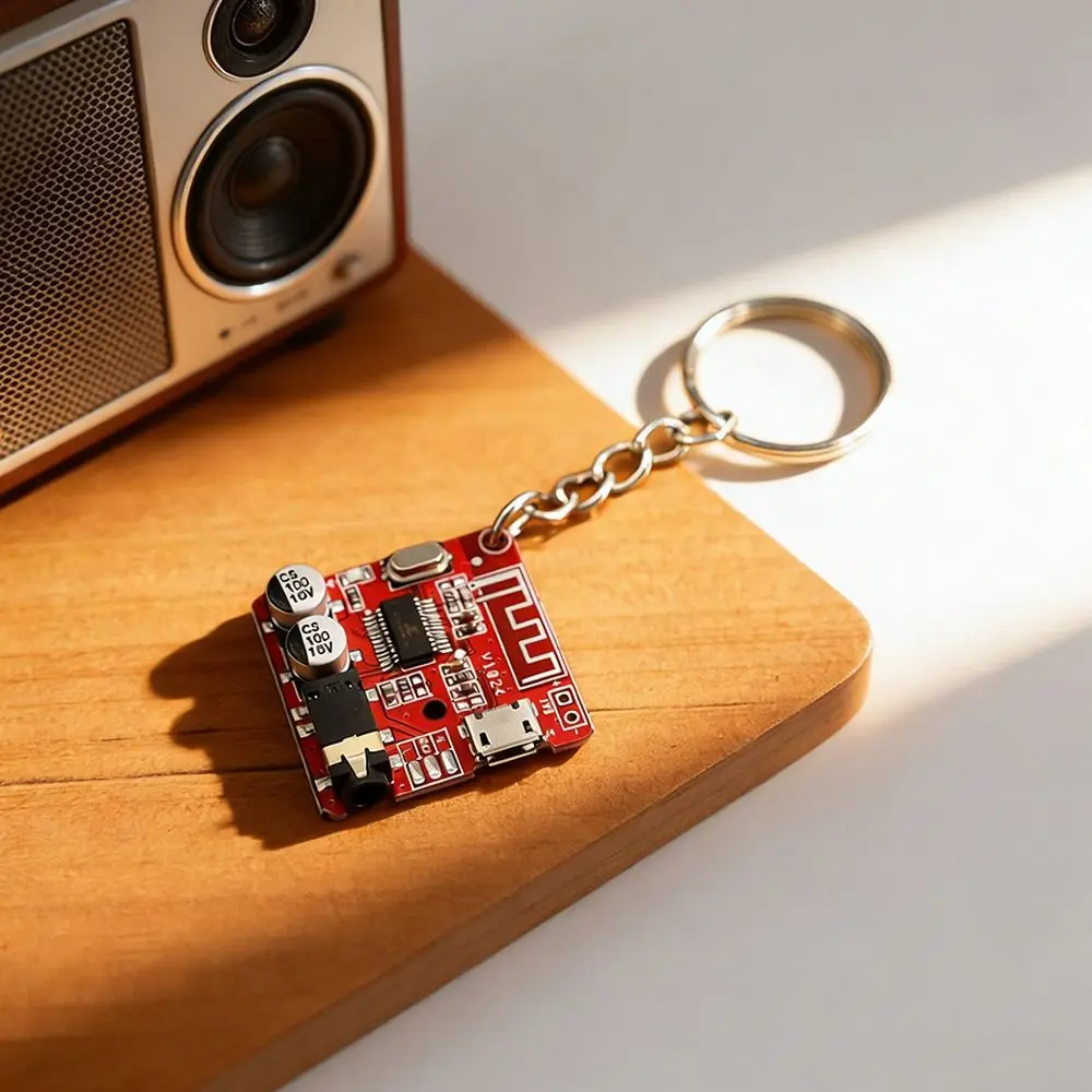 New PCB Material Circuit Board Keychain Personalized Black Color Tech Key Holder PCB Keyring