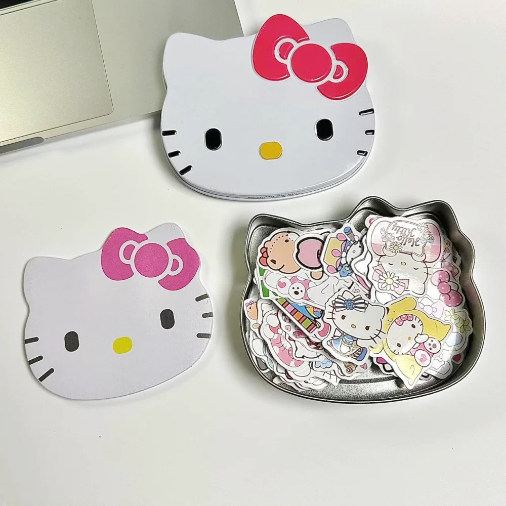 

Новый Sanrio Hello Kitty, металлический ящик для хранения, милый Kt Cat Y2K, вещи, защита от сдавливания, ювелирная косметика, женский органайзер для прогулок, железная коробка