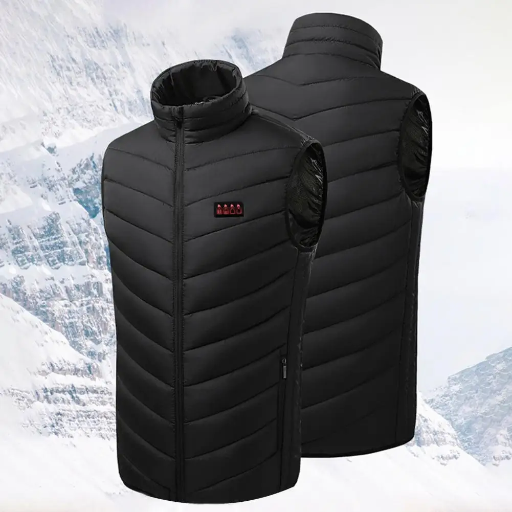 Men Women Winter USB Infrared 21 Heating Areas Vest Jacket Stand Collar Men Winter Electric Heated Vest Waistcoat