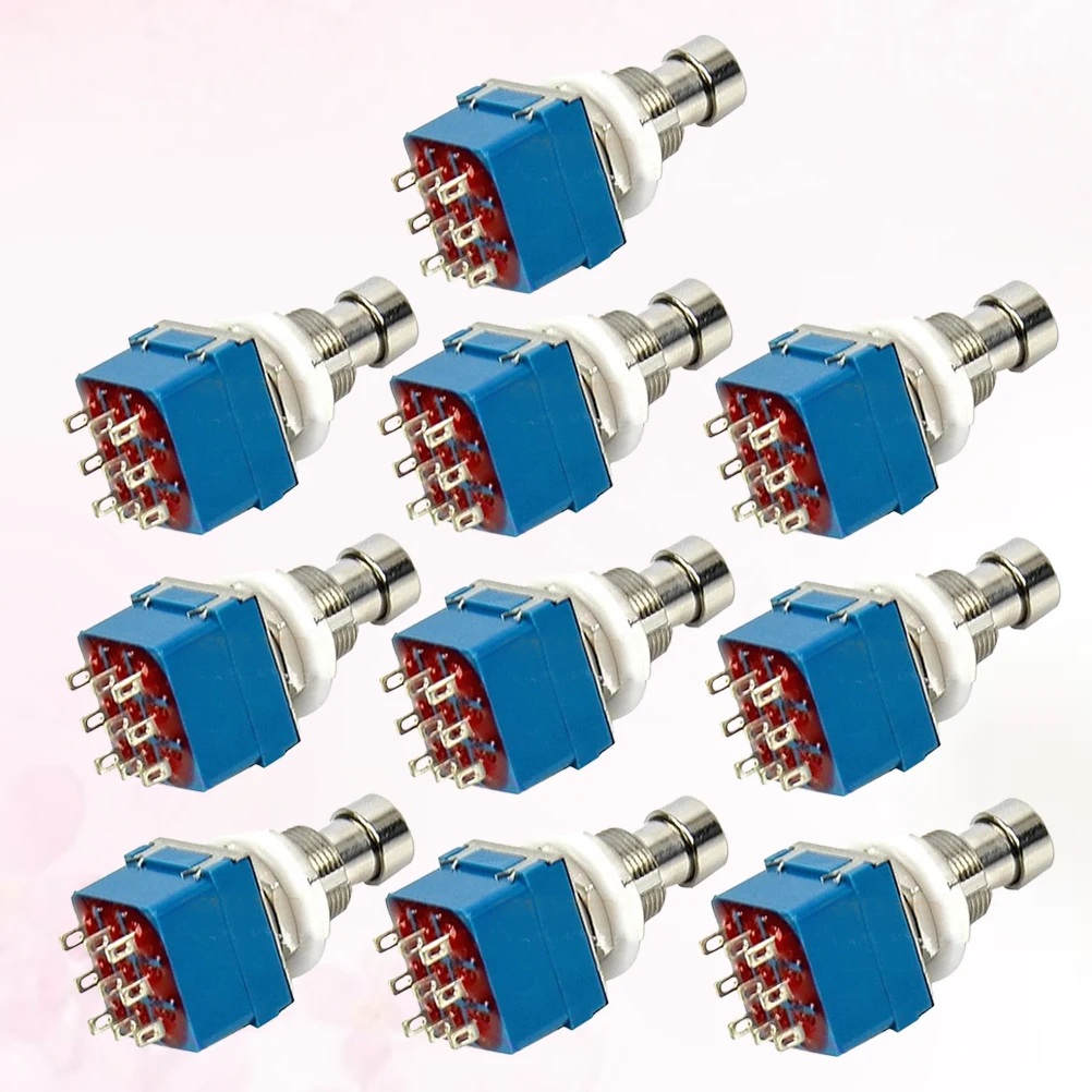 

10Pcs Guitar Effects Pedal 9-Pin 3pdt True Bypass Metal Stomp Foot Switch for Classic Pedal Rewiring Tone True Bypass Foot