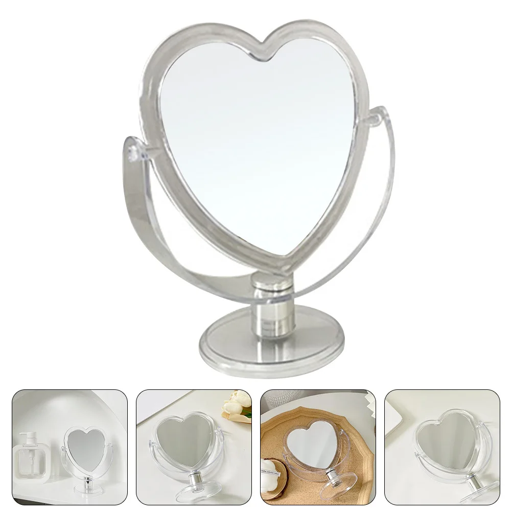 1 pezzo elegante specchio acrilico a forma di cuore specchio per trucco compatto da terra per scrivania arredamento cosmetico camera da letto estetica