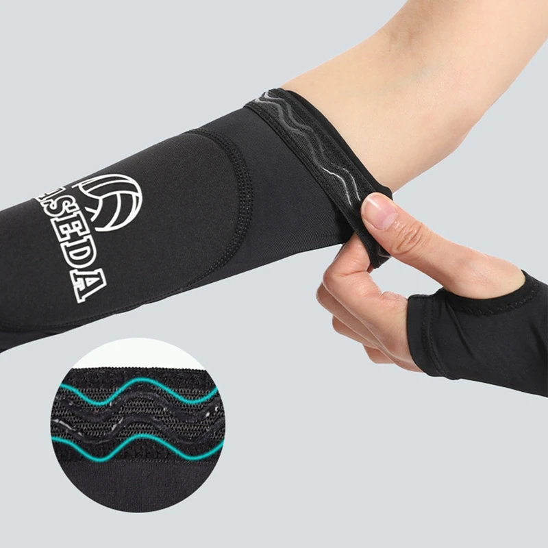 1 Pair Volleyball Padded Passing Forearm Hitting Sleeves, Arm Sleeves and Wrist Support with Protection Pad for Girl, Boy, Adult