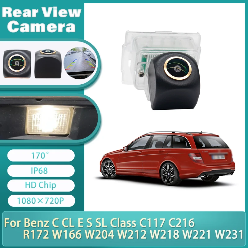 170° Golden FishEye Tracks Car HD CCD Rear View Camera For Benz C CL E S SL Class C117 C216 R172 W166 W204 W212 W218 W221 W231