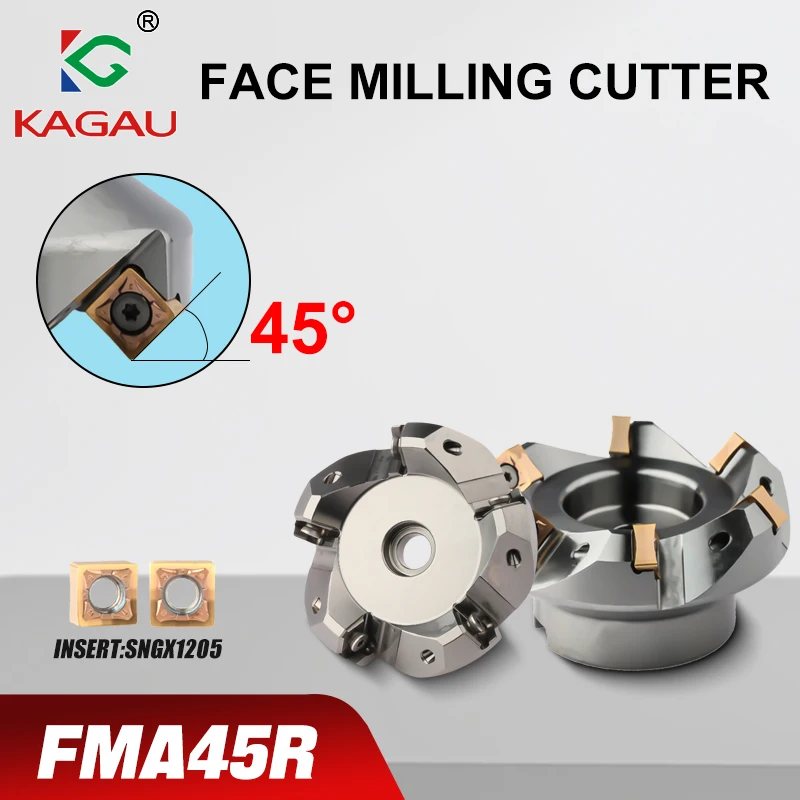 

Face Mill Cutter 45 Degrees FMA45R Fast Feed Face Milling Cutter Head With Carbide Insert SNGX1205 Flying Milling Cutter Disk